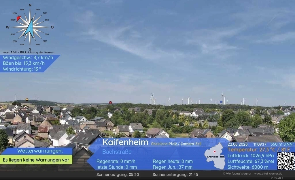 Aktuelles Webcam-Bild aus Kaifenheim