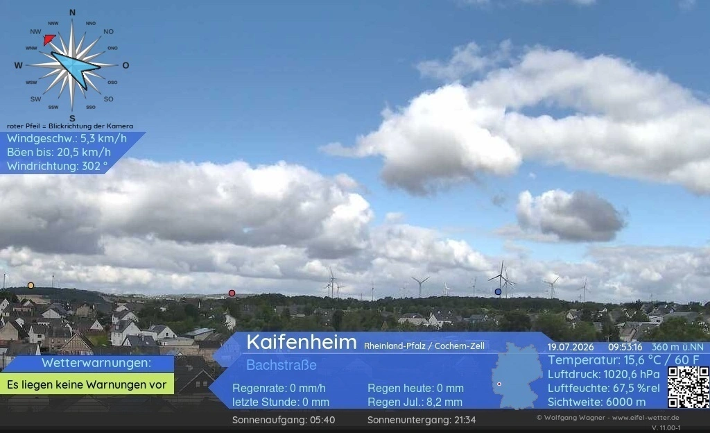 Aktuelles Webcam-Bild aus Kaifenheim